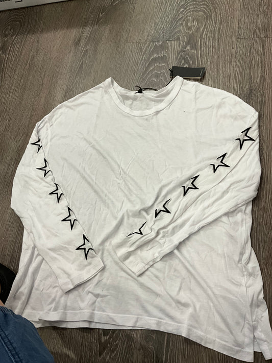 Monrow long sleeve white/stars tee