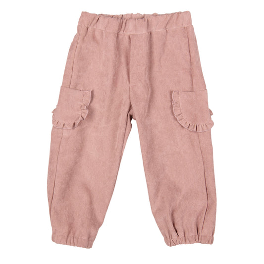 Bebe Sweeny - Girls Glory Old Pink Cotton Corduroy Trousers