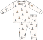 Petite Lem - 2pc Long Sleeve Top & Pants Pajama Set, Off White
