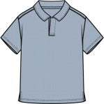 Miles The Label - Short Sleeve Polo Top, Dusty Blue