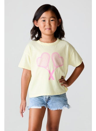 Chaser - Heart Racket T-Shirt, Panna Cotta