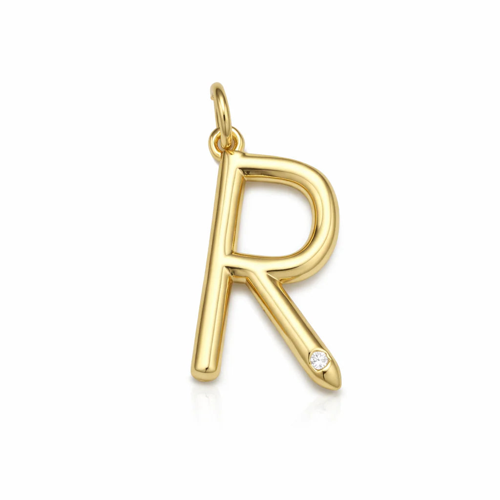 Jūraté La - Say My Name Mixed Stone Initial Bead Necklace