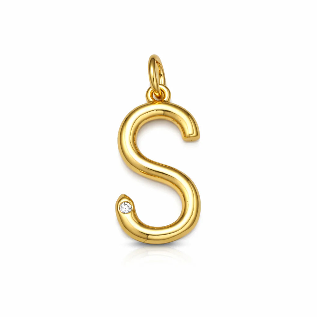 Jūraté La - Say My Name Mixed Stone Initial Bead Necklace