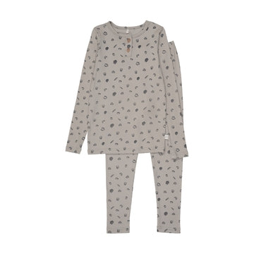 Pouf - Breakfast Print Pajama Set, Grey