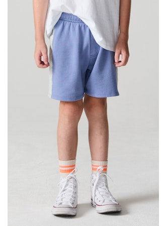 Chaser - Color Block Paxton Zip Up Hoodie & Wide Leg Shorts, Violet Frost