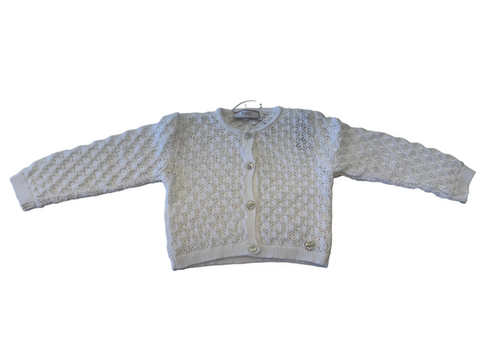 Paz Rodriguez - Knit Infant Girl Cardigan Frescura, White