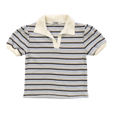 T2Love - Short Sleeve Collared Top, Blue