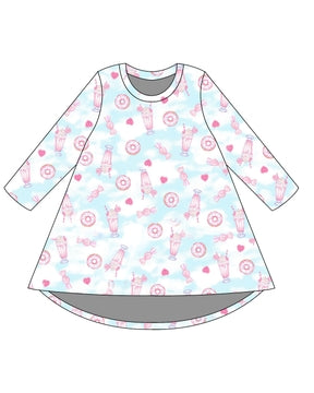 ESME - Long Sleeve Hi-Low Dress, Sweet Heaven