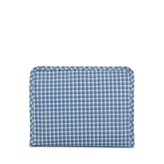 TRVL - Roadie Medium Zip Pouch, Rodeo Check Indigo