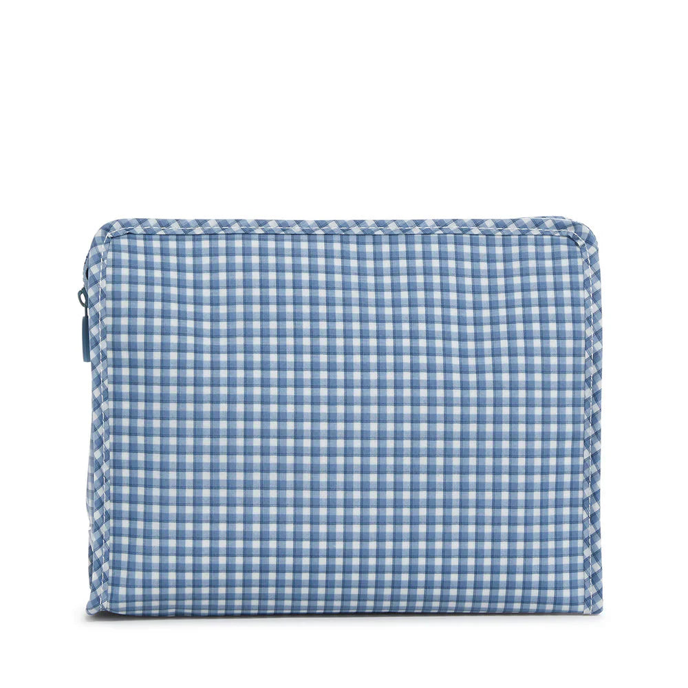 Trvl - Roadie Large Zip Pouch, Rodeo Check Indigo