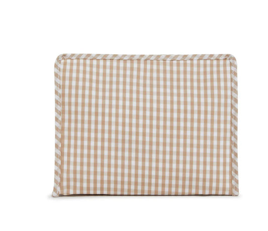 TRVL - Roadie Small Zip Pouch, Gingham New Khaki