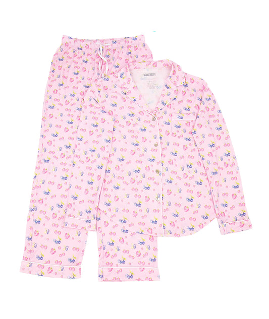 Katie J - Tween Maia Pants Set, Berries and Cream