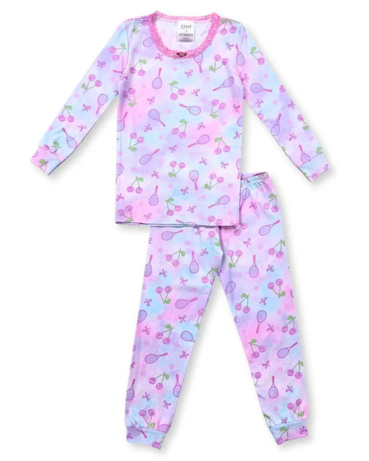 Esme - Long Sleeve & Pants Pajamas, Cherry Tennis