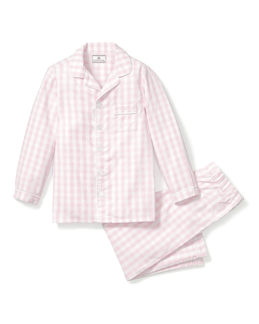 Petite Plume - Kid’s Twill Pajama Set, Pink Gingham