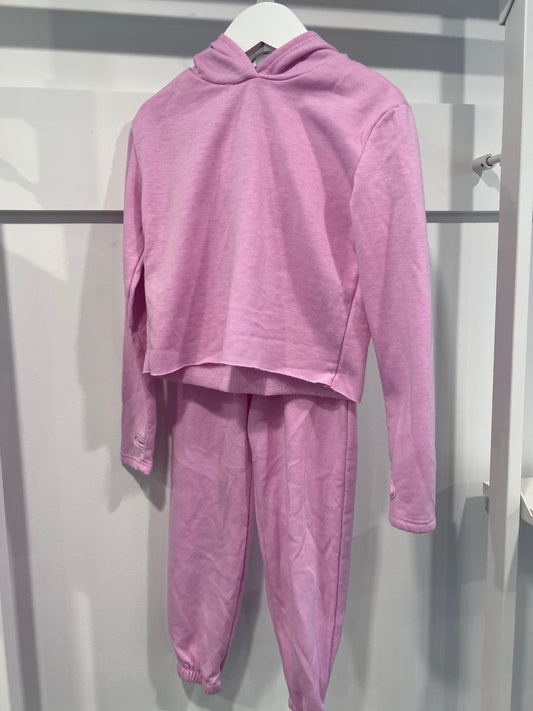 Firehouse pink solid hoodie sweat set