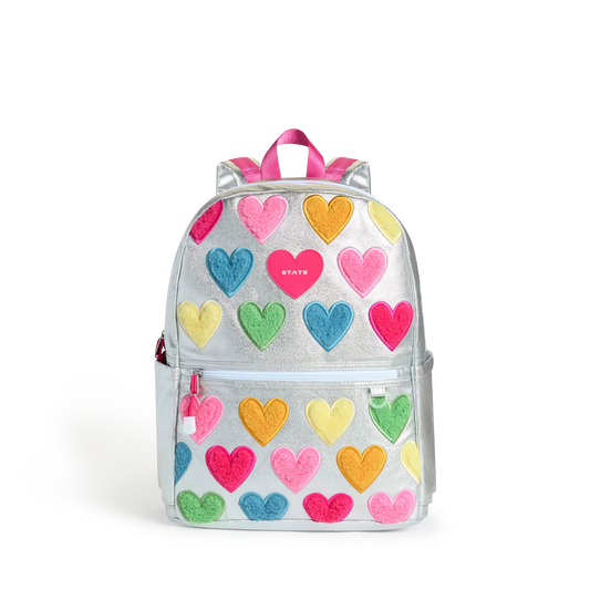 State - Kane Double Pocket Backpack, Happy Fuzzy Hearts