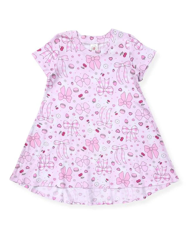 ESME - Short Sleeve Hi-Low Dress, Summer Bows