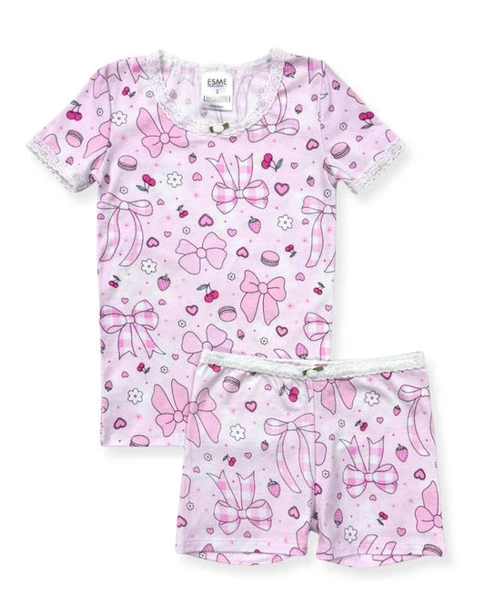 Esme - Short Sleeve & Shorts Pajamas, Summer Bows