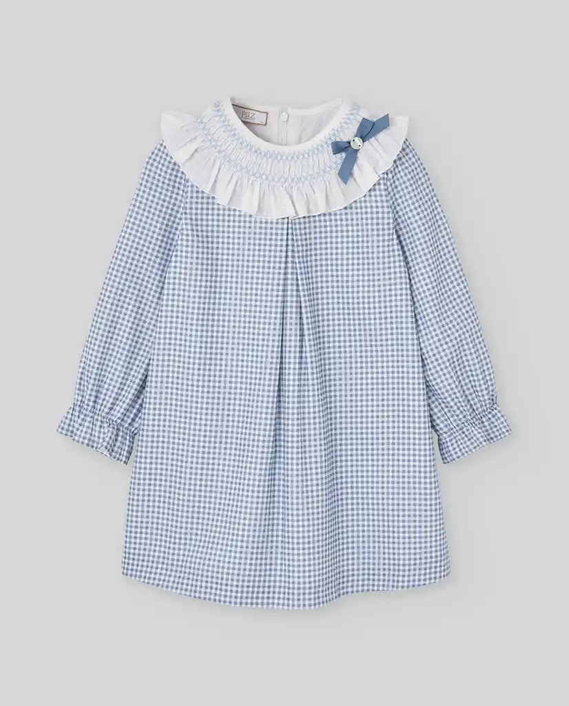Paz Rodriguez - Ponte Woven Infant Girl Dress, Sapphire Blue