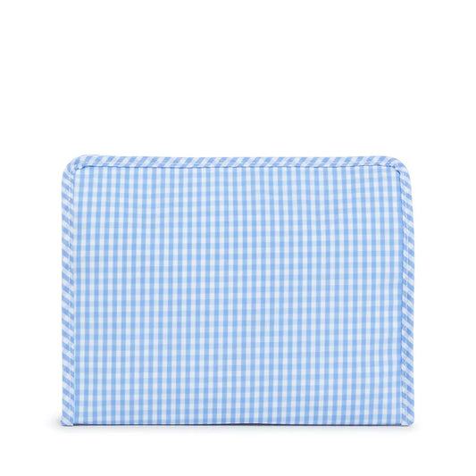 TRVL - Roadie Large Zip Pouch, Gingham Sky