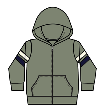Mish - Striped Zip Up & Joggers, Olive
