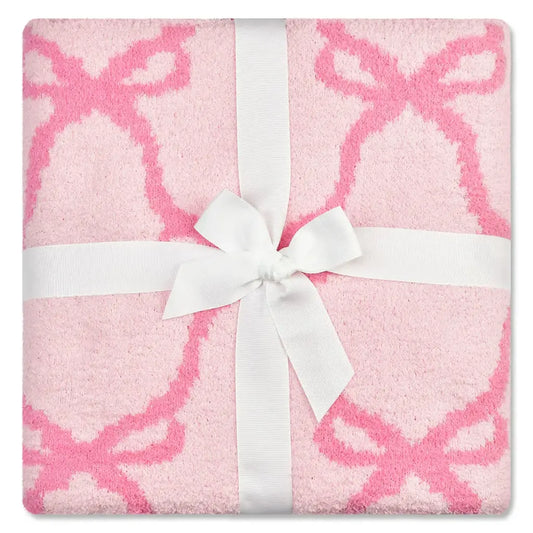 ISCREAM - Sweet Trellis Bow Cozy Knit Blanket