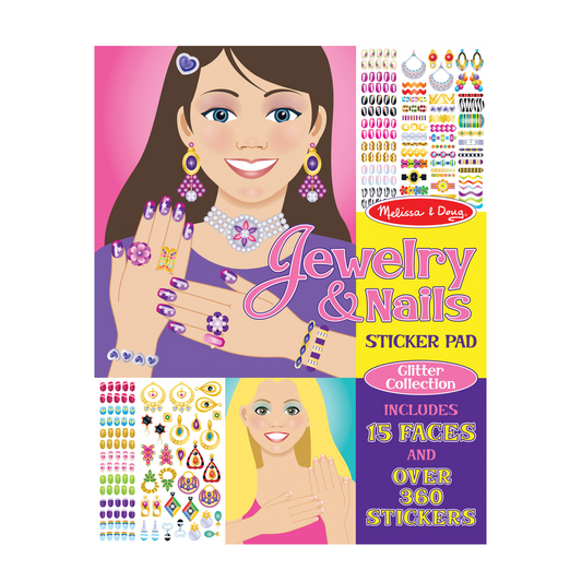 Melissa and Doug Jewelry and Nails Glitter Stickers Pad