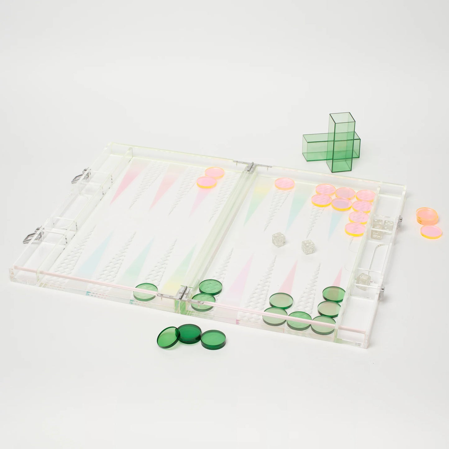 Ombre Lucite Backgammon Sherbert