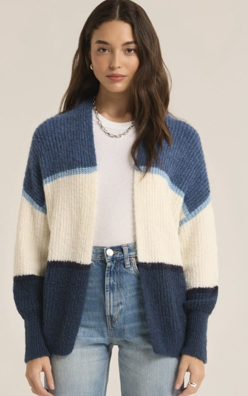 Z Supply - Jones Stripe Cardigan, True Navy