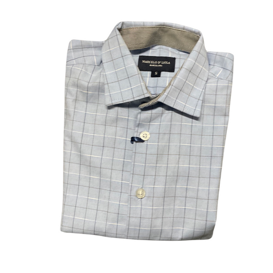 Leo and Zach dress shirt club stone blue