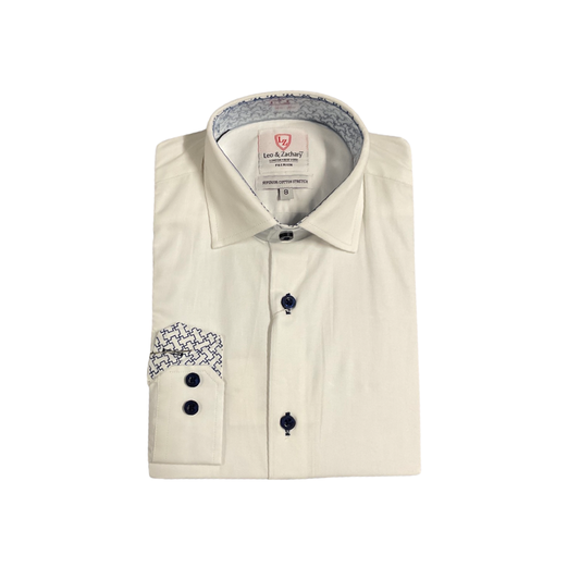 Leo and Zach dress shirt white/navy