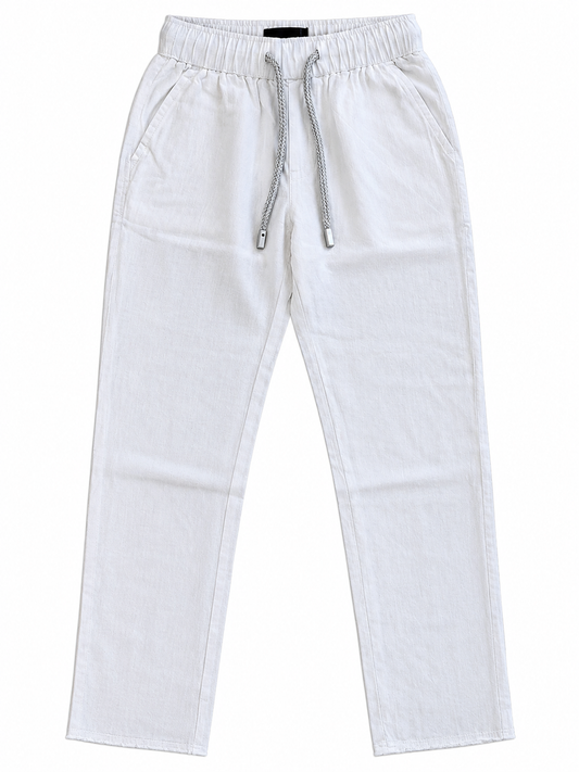 Pier St Barth - Bahamas Linen Boys Pants, White