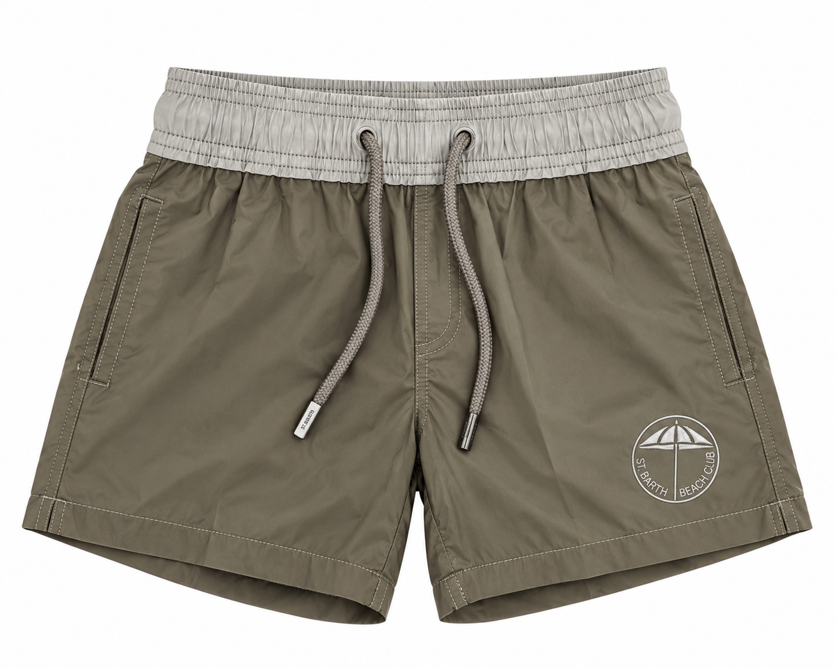 Pier St Barth - Pier Men’s Swim Shorts, St Barth Beach Club Silver Mink Stretch