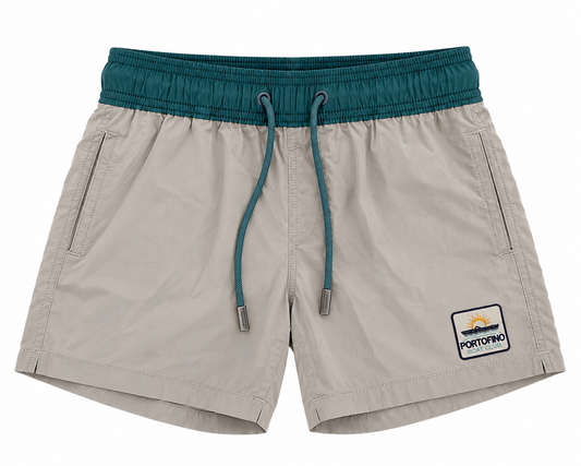 Pier St Barth - Pier Men’s Swim Shorts, Portofino Light Grey Ripstop