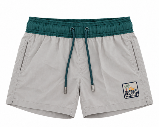 Pier St Barth - Pier Men’s Swim Shorts, St Barth Beach Club Light Grey Ripstop