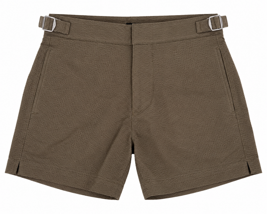 Pier St Barth - Hampton Boys Swim Shorts, Khaki Crush