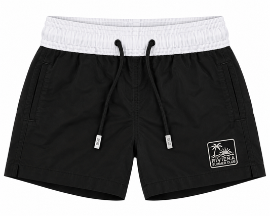 Pier St Barth - Pier Boys Swim Shorts, Riviera Black Ripstop