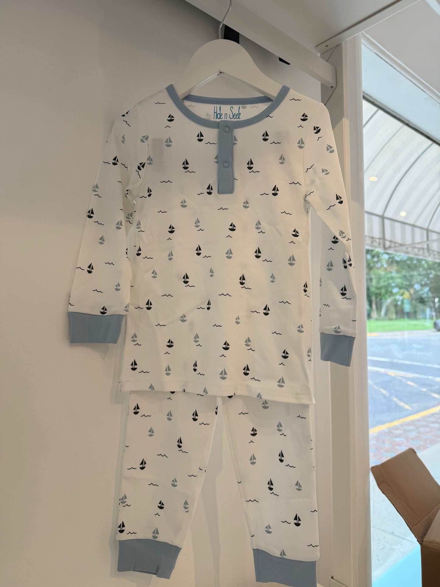Hide N Seek - Sailboat Print Pajamas, Blue