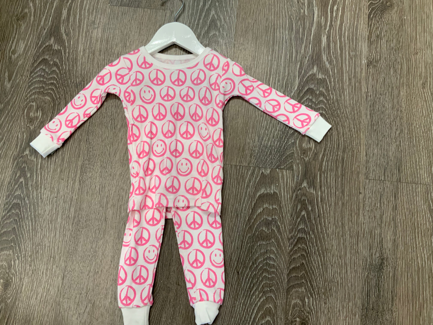 Baby Steps Girls Pink Peace Pajamas