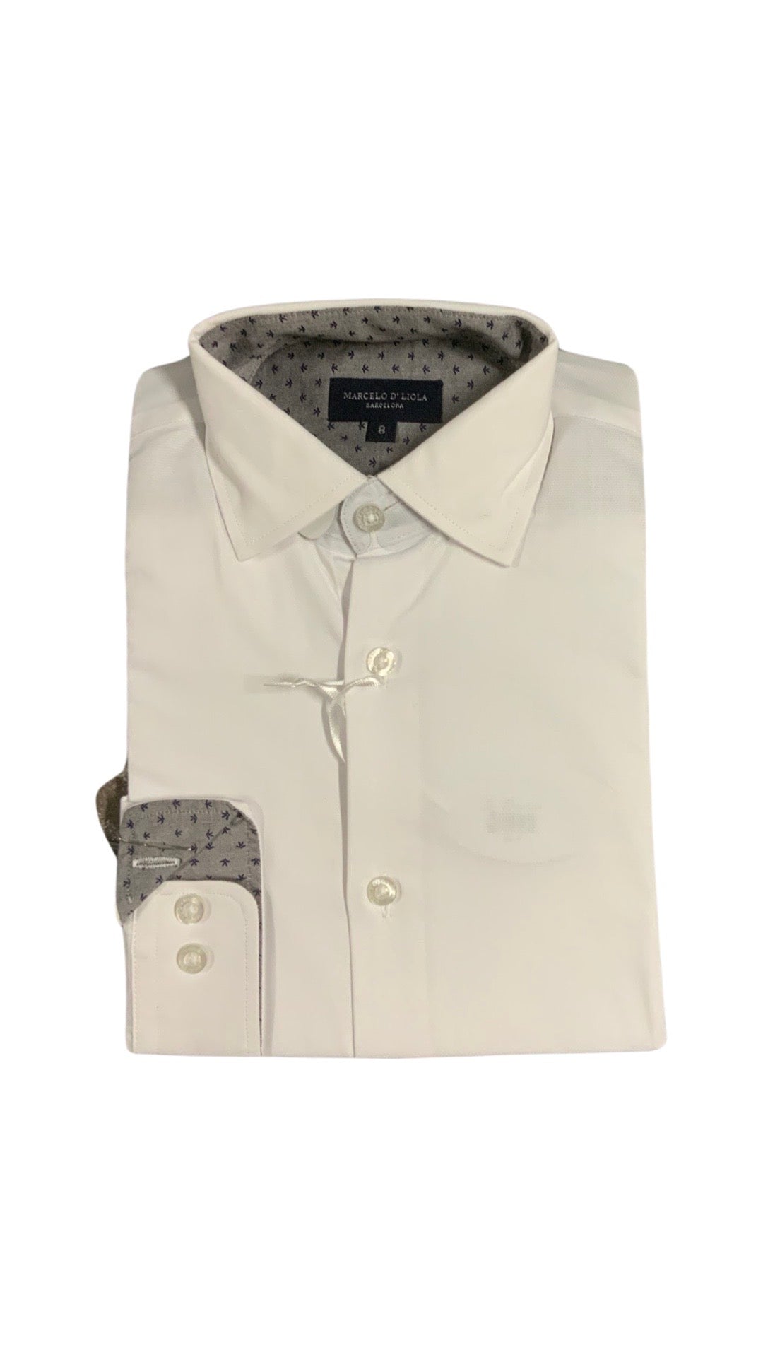 Leo and Zach dress shirt white with navy