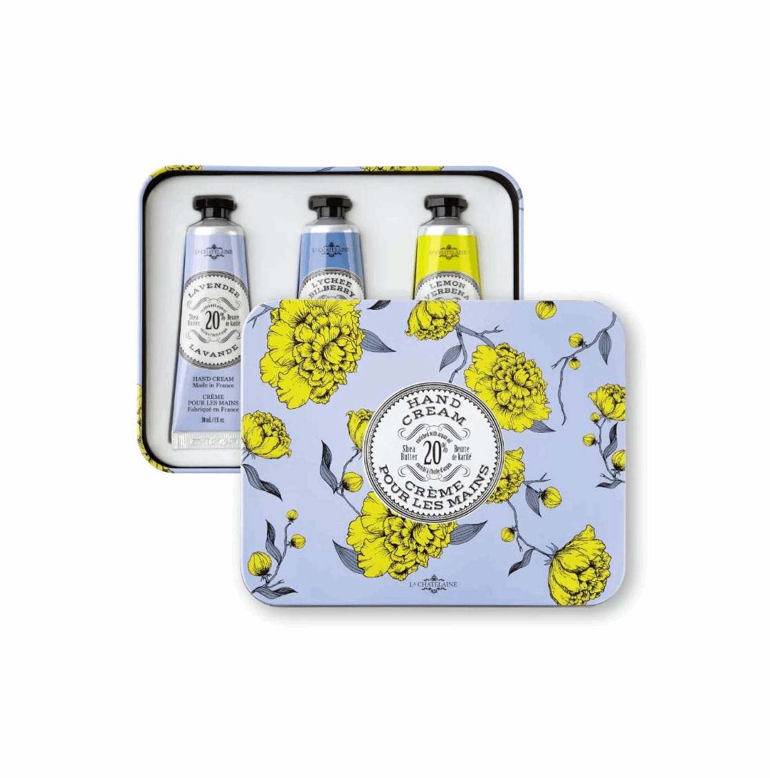 LaChatelaine Lavender Hand Cream Trio TIN