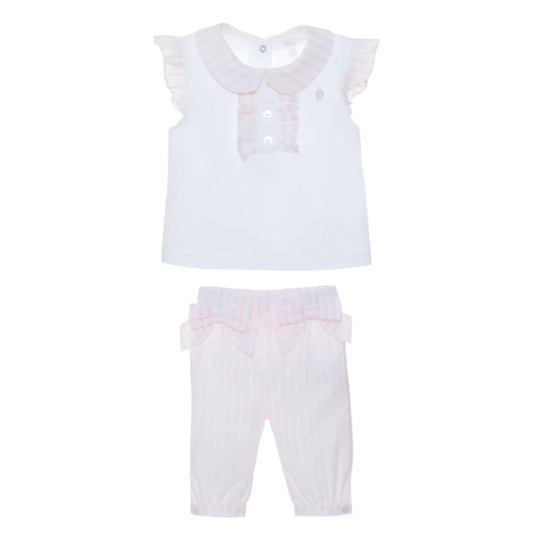 Patachou Pink Knit T-Shirt & Pant Set