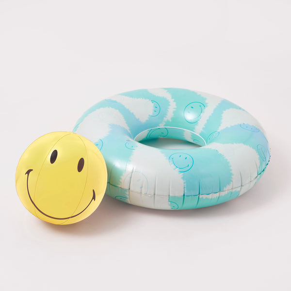 Sunnylife Pool Ring and Ball Set Smiley