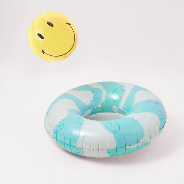 Sunnylife Pool Ring and Ball Set Smiley