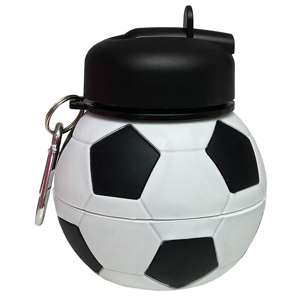 Soccer ball designed collapsible water bottle