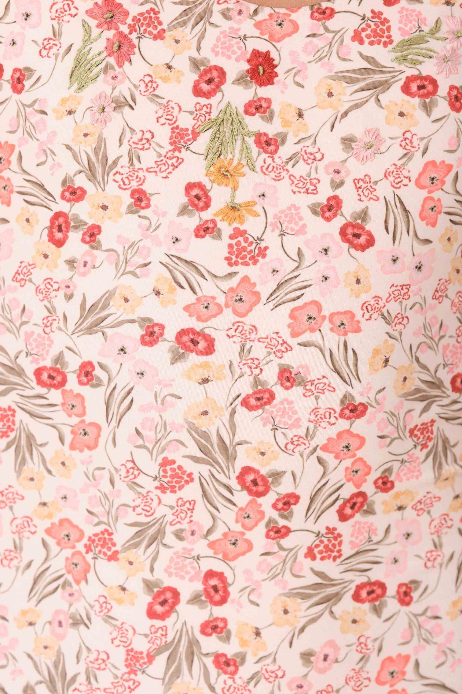 Detailed image of light pink floral design