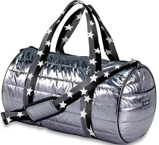 Top Trenz Puffer Duffle with Grey and Black Split Star Straps