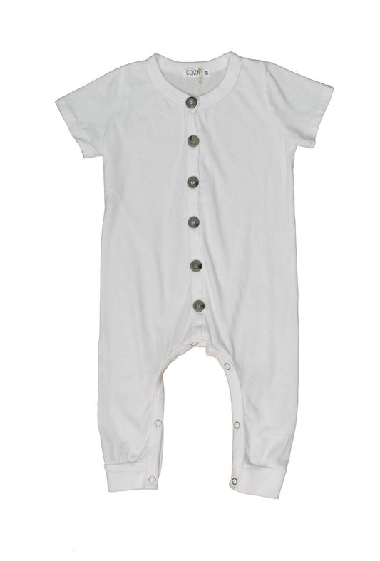 Cozii Short Sleeves Button Baby Footie