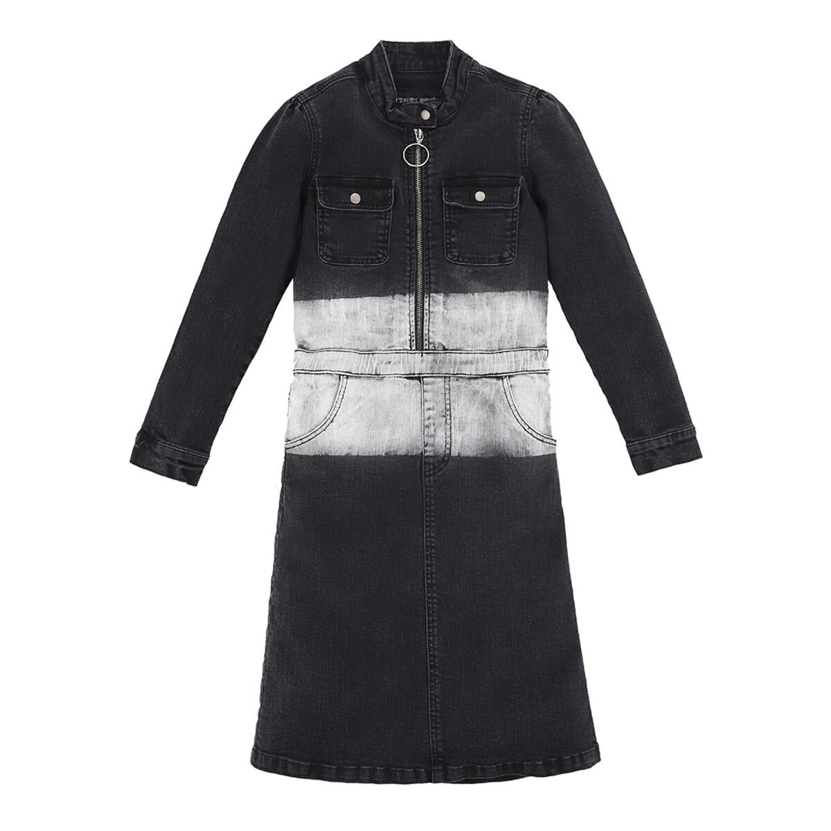 IIMJ Whitstable Black with Acid Stripe Denim Dress