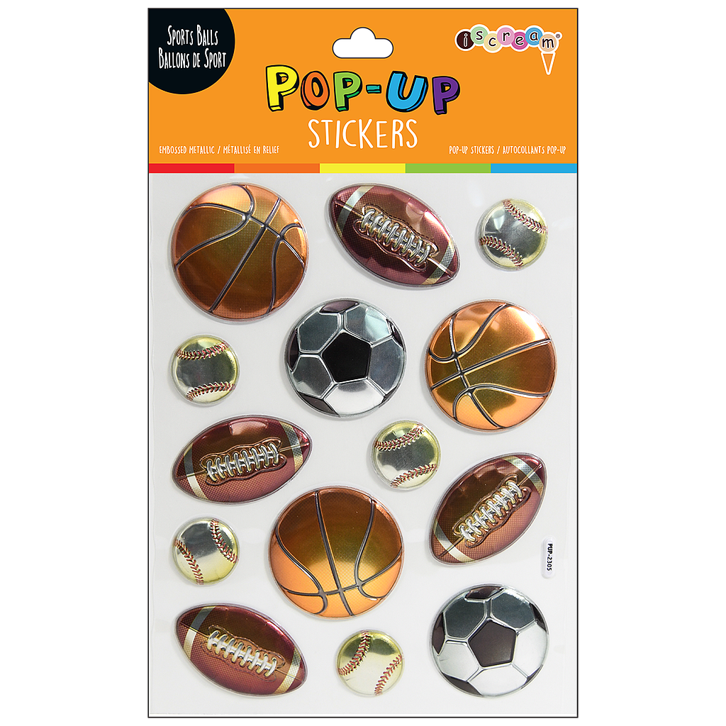 Iscream Sports Balls Pop-Up Stickers
